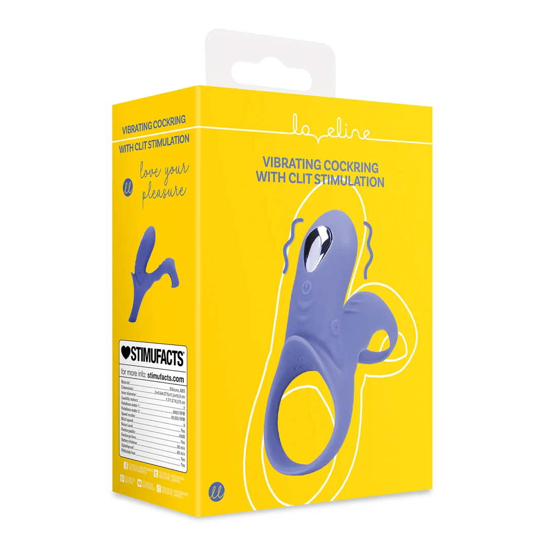 Vibrerende cockring met clit stimulatie – Tamiya Blauw - Tester - Afbeelding 7