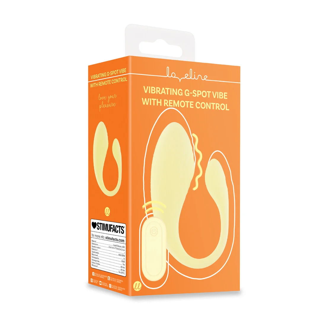 G-spot vibrator – met afstandsbediening & 10 standen – Loveline by Shots, Geel - Afbeelding 5