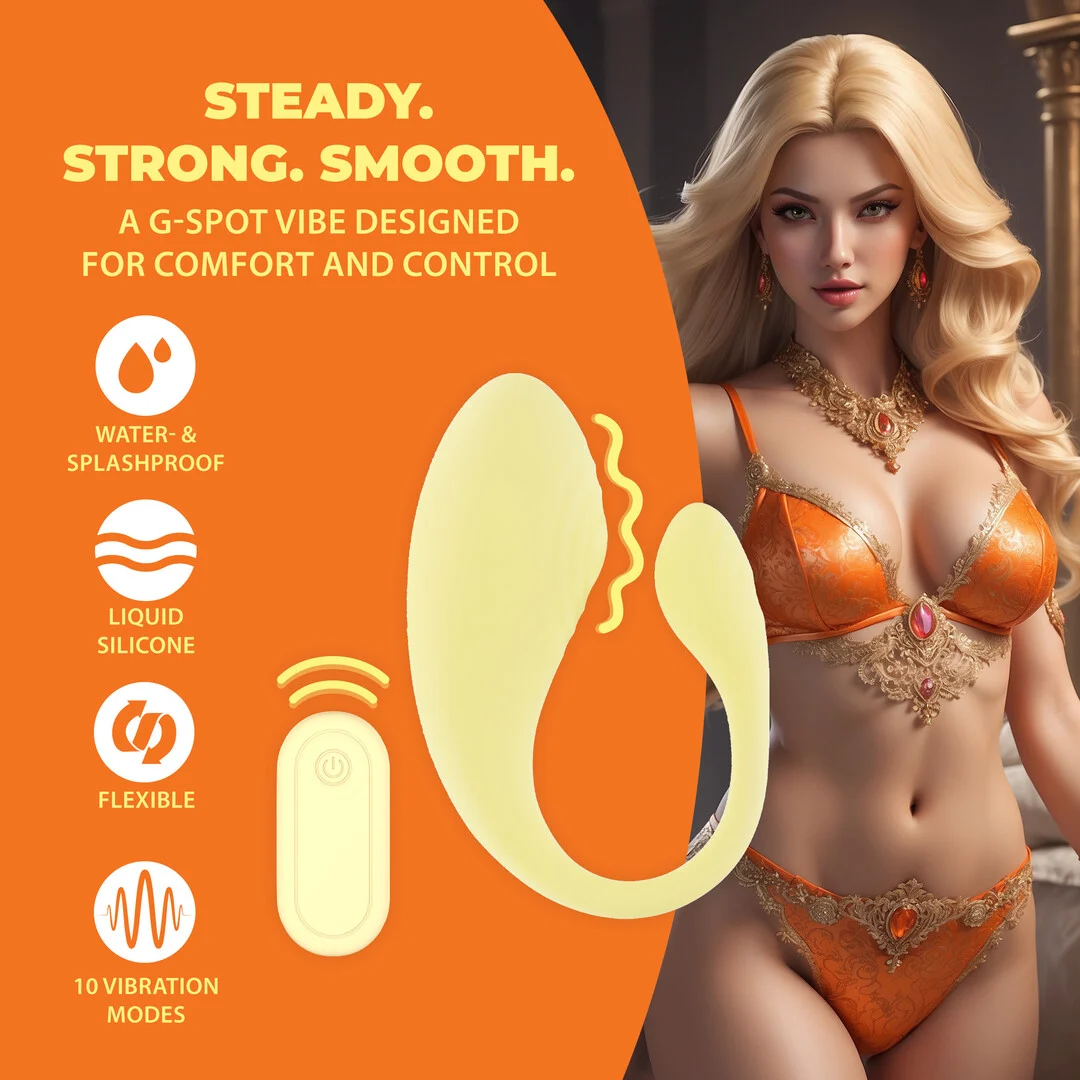 G-spot vibrator – met afstandsbediening & 10 standen – Loveline by Shots, Geel - Afbeelding 8