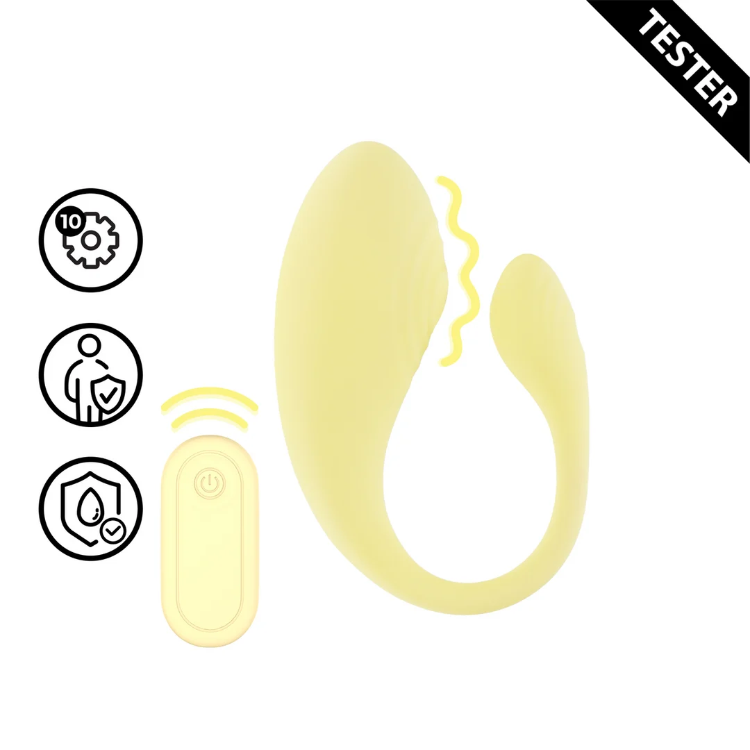 G-spot vibrator – met afstandsbediening & 10 standen – Loveline by Shots, Geel - Afbeelding 4