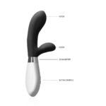 clitoris vibrator – dubbele motor & 10 standen – zwart Luna by Shots - Afbeelding 2