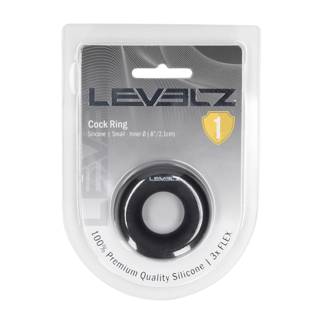 LVL01-0003BLK-2 Niet-vibrerende cockring met vloeibaar silicone – Zwart - Afbeelding 1