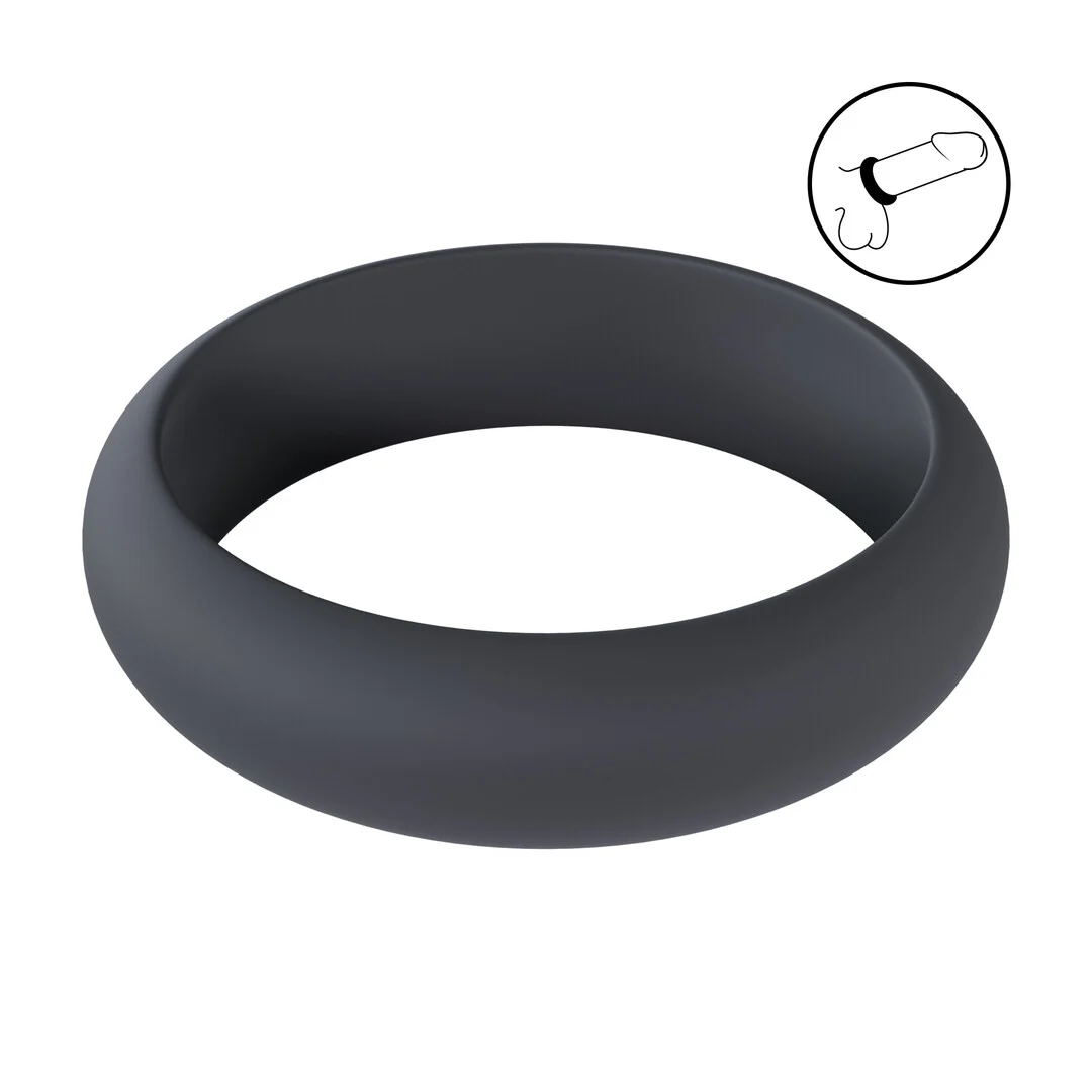 Anneau pénien en silicone Levelz Wide O noir – Image 6