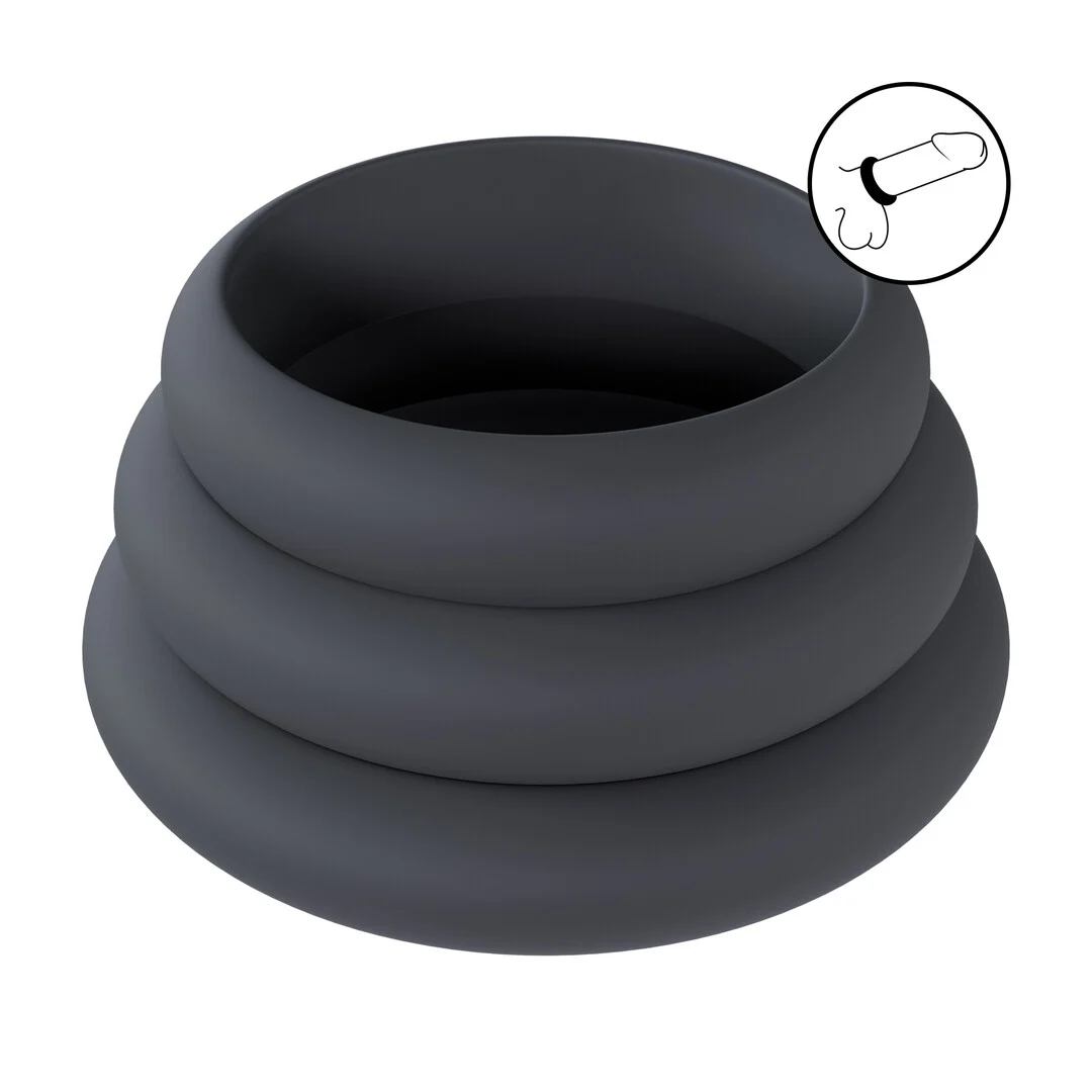 Set d’anneaux péniens en silicone Wide O Levelz by Shots – Image 6