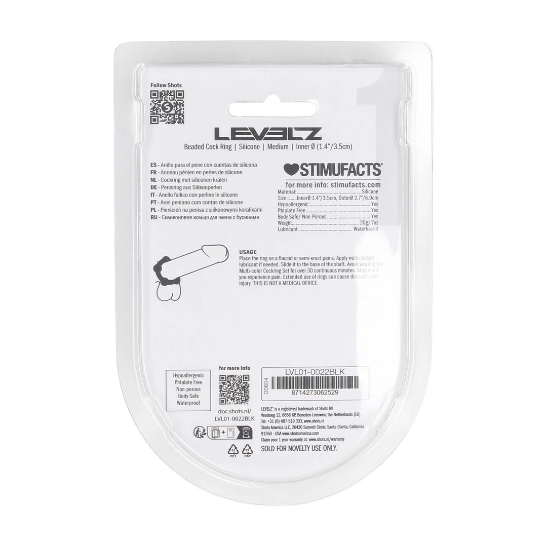 Cockring Levelz en silicone à billes – Image 2