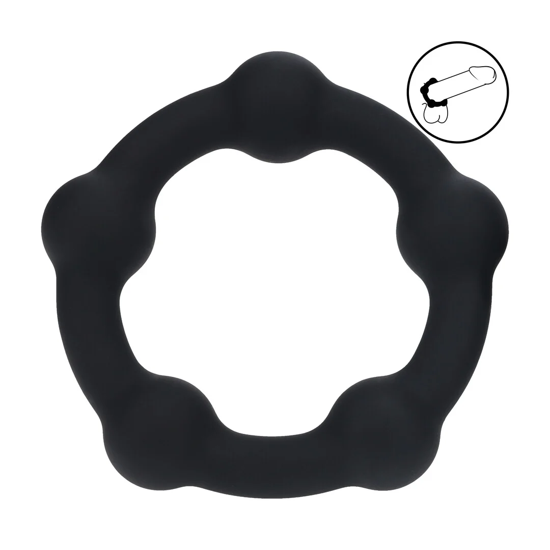 Anneau pénien Levelz en silicone avec perles, noir – Image 5