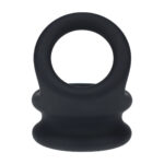 Dubbele cockring met brede siliconen band – L - Zwart - Afbeelding 4