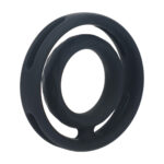 Niet-vibrerende cockring met dubbele ring – Zwart - Afbeelding 3