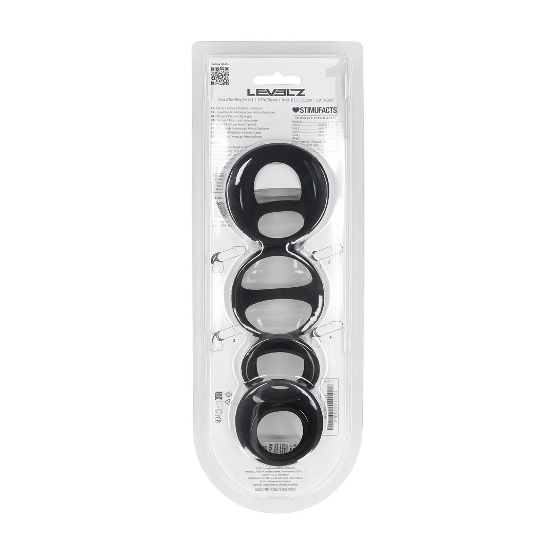 Set d’anneaux pénien et testiculaire en silicone Levelz – Image 2
