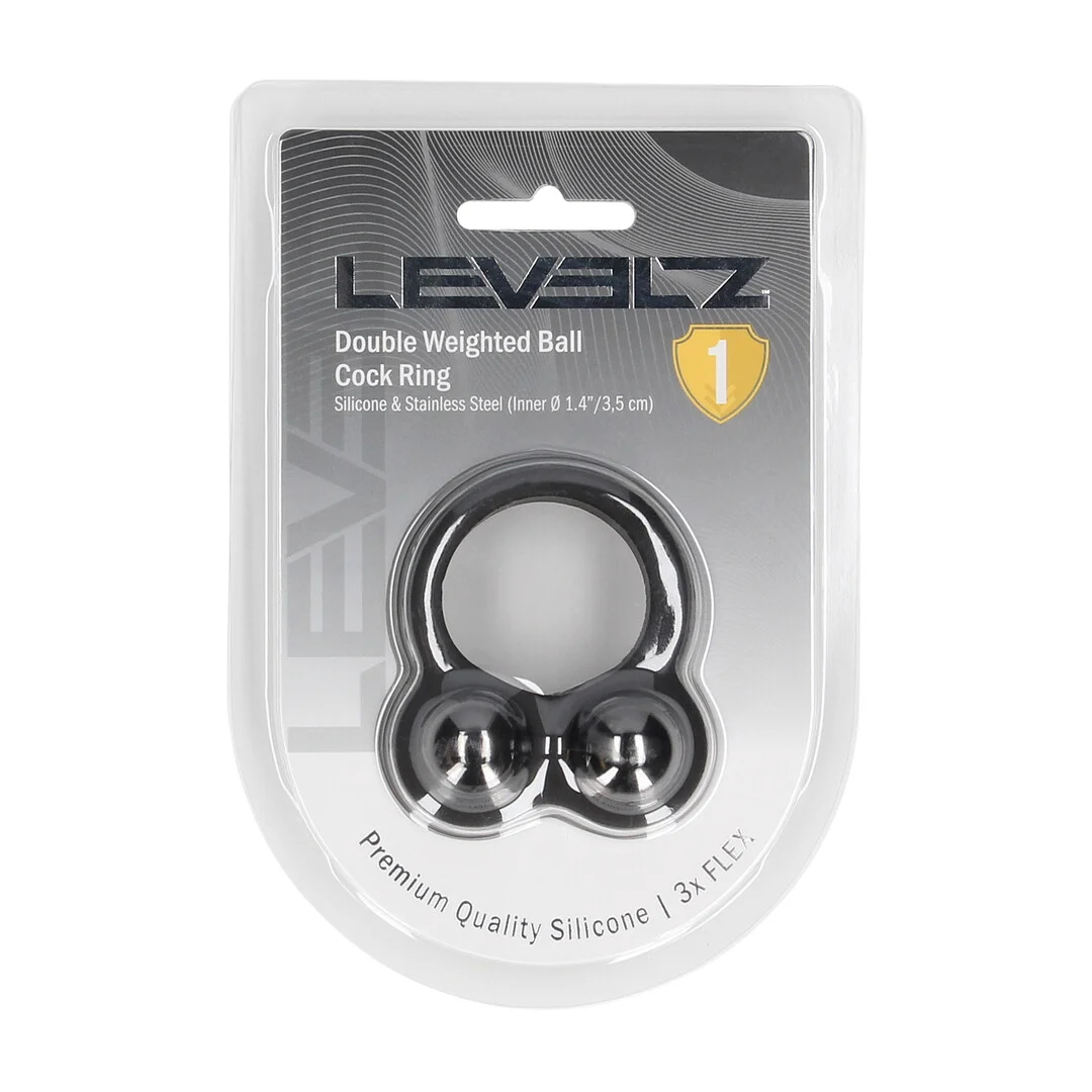 Double bague pénienne lestée Levelz en silicone liquide – Image 1