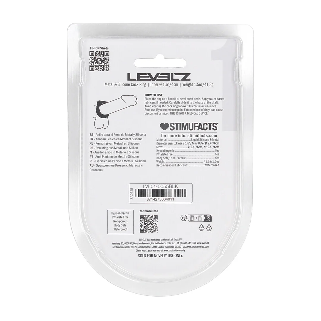 Cockring Levelz en métal et silicone – Image 2