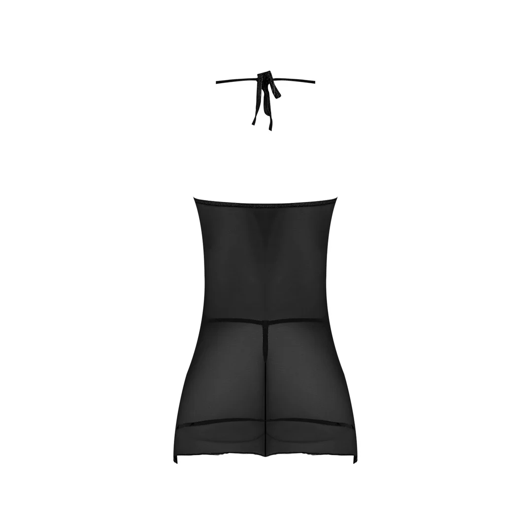 Schwarzes Chemise mit G String von Magic Silk – Bild 11