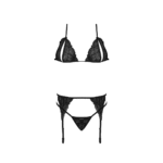 Jarretelset met peek-a-boo kant en kanten string voor sexy look – Exposed - Afbeelding 4