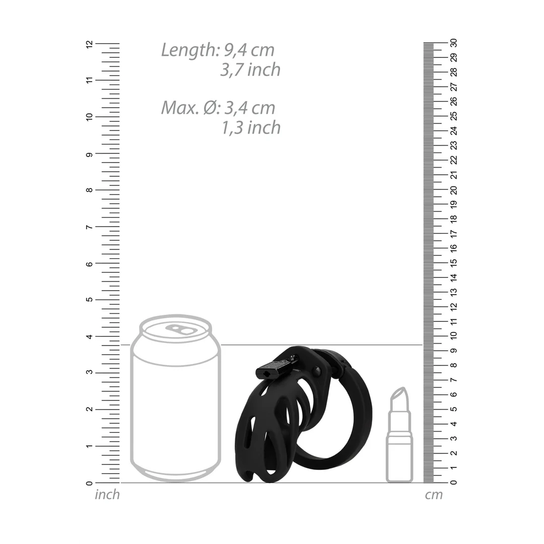 ManCage Model 24, gabbia di castità nera da 9 cm - immagine 5