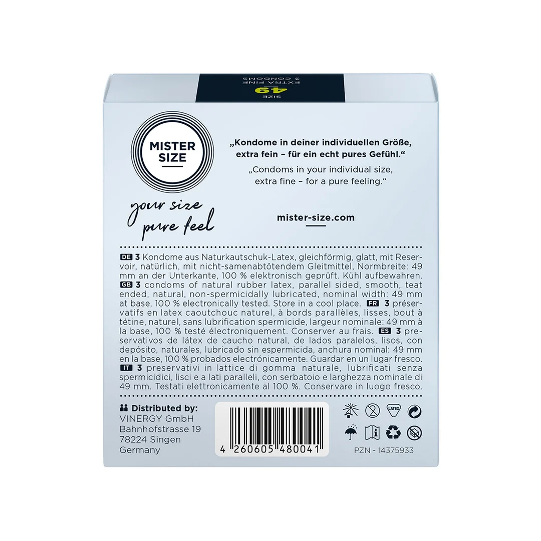 Perfect passende condooms – 3 stuks – MISTER SIZE - Afbeelding 1