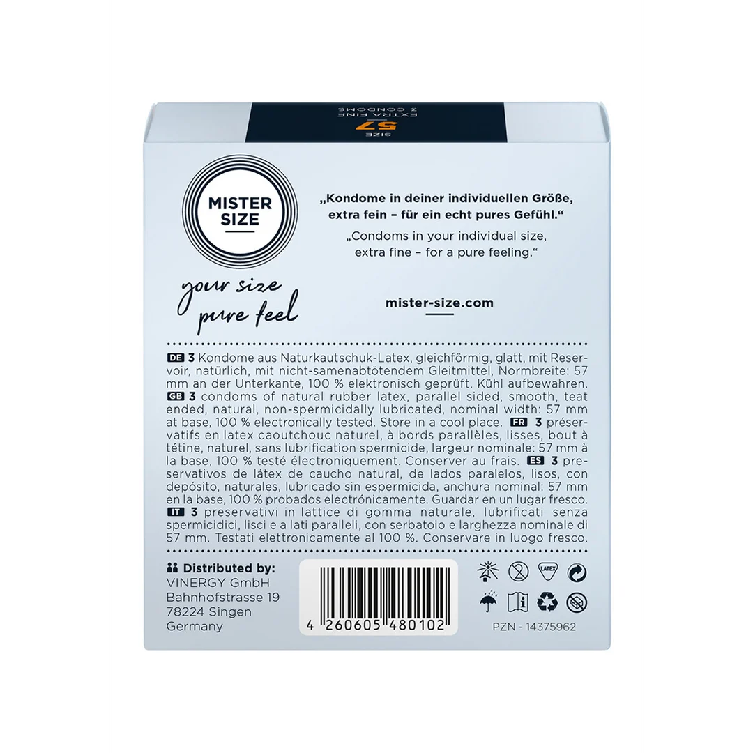 Perfecte pasvorm condooms – 3 stuks – MISTER SIZE - Afbeelding 1