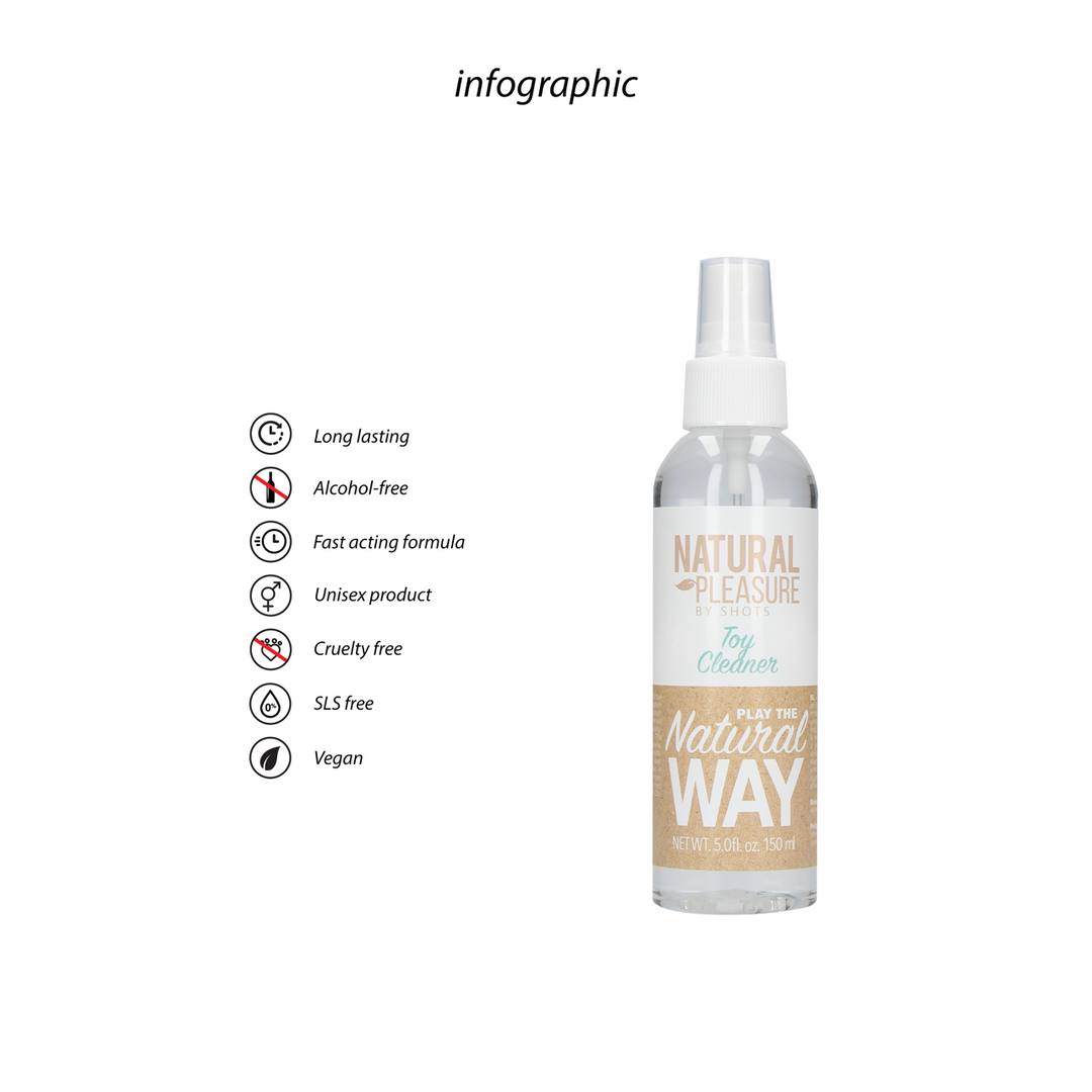 NAT004-11 Speelgoedreiniger – Directe spray voor het reinigen van erotisch speelgoed – Geslachtsneutraal – Natural Pleasure by Shots – 5 fl oz / 150 ml - Afbeelding 1