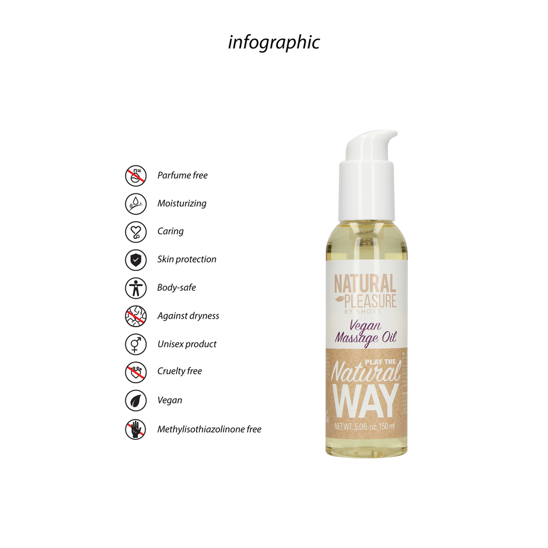 NAT006-11 Massage olie – Veganistische olie op basis van natuurlijke ingrediënten – Geslachtsneutraal – Natural Pleasure by Shots – 150 ml - Afbeelding 1