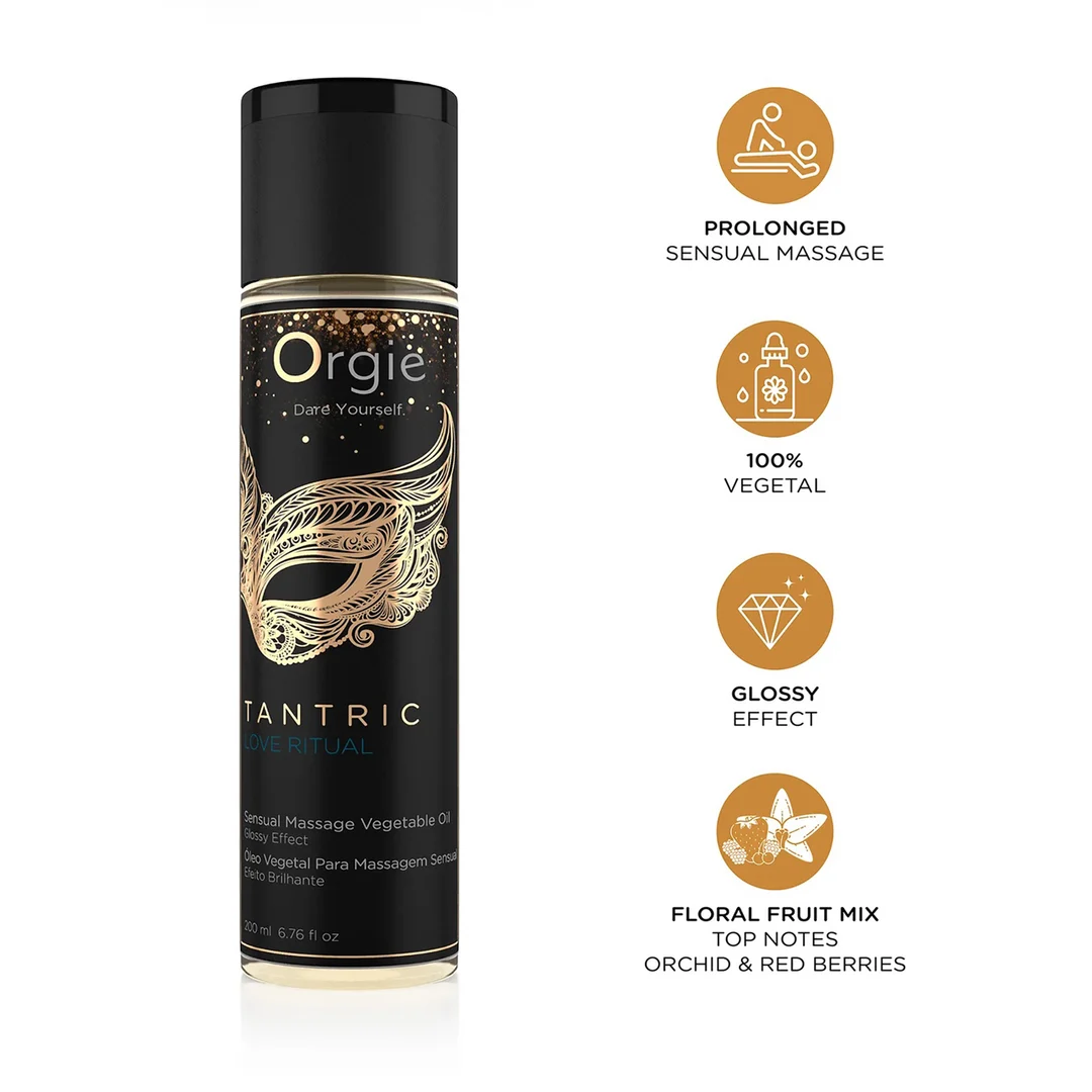 Orgie Tantrische Liefdesritueel glinsterende massageolie 200 ml - Afbeelding 1