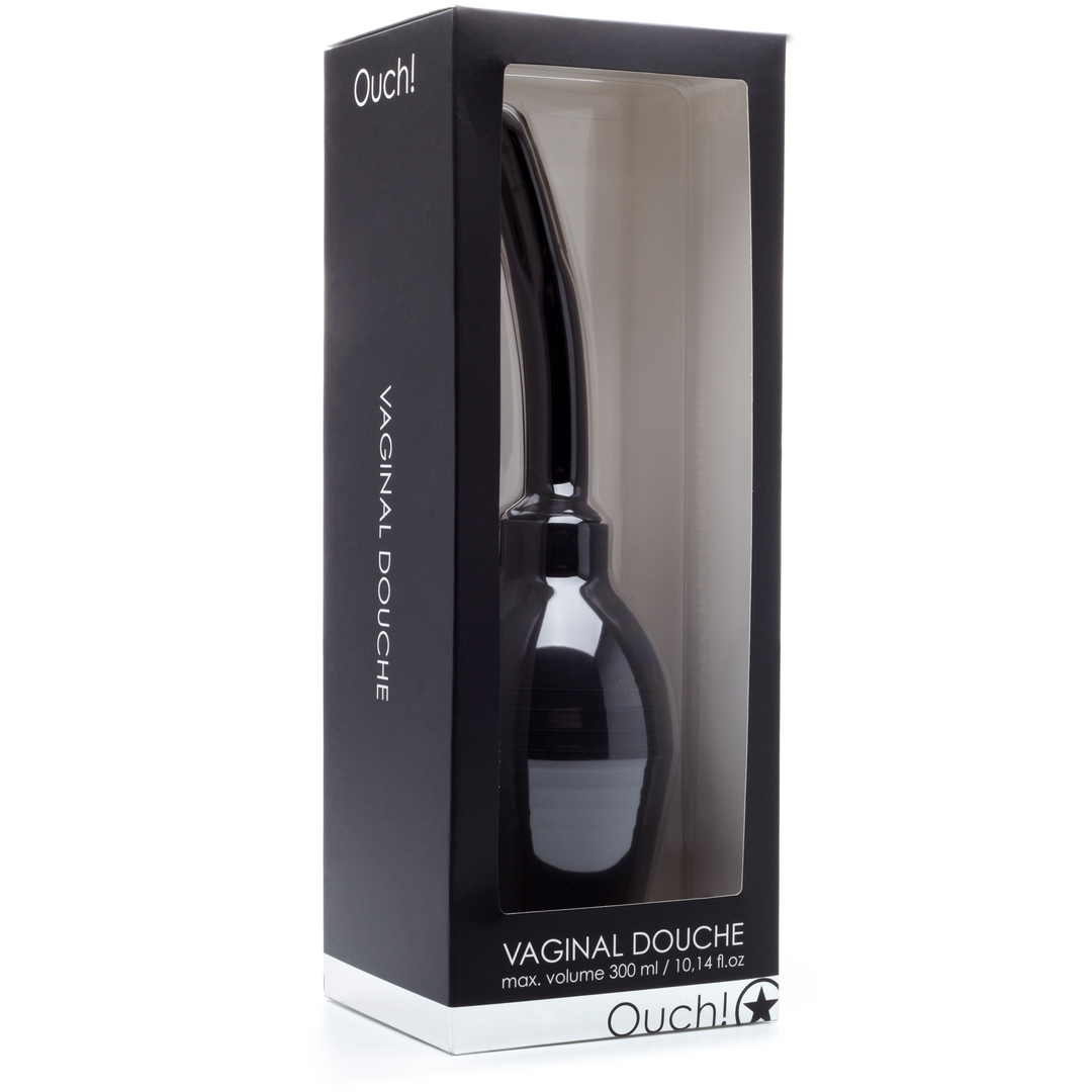 OU113BLK-2 Anale douche – ergonomische anale & vaginale douche met zachte canule – Ouch! by Shots – Zwart - Afbeelding 1
