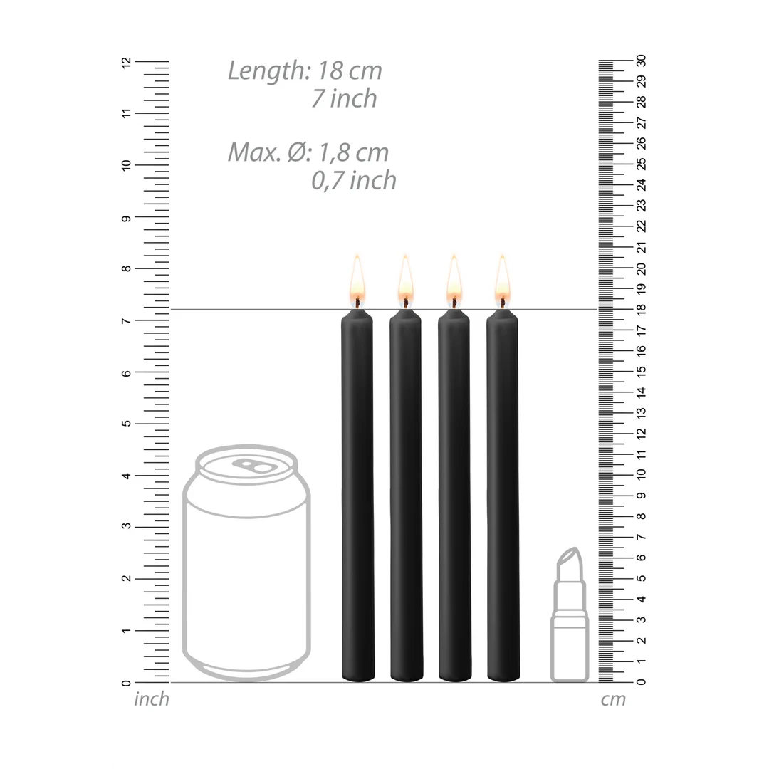Ouch! Candele di cera, 4 pezzi, grandi, nere - immagine 3