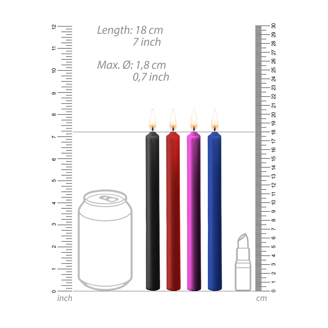 Ouch! Candele di cera, 4 pezzi, grandi, nere - immagine 8