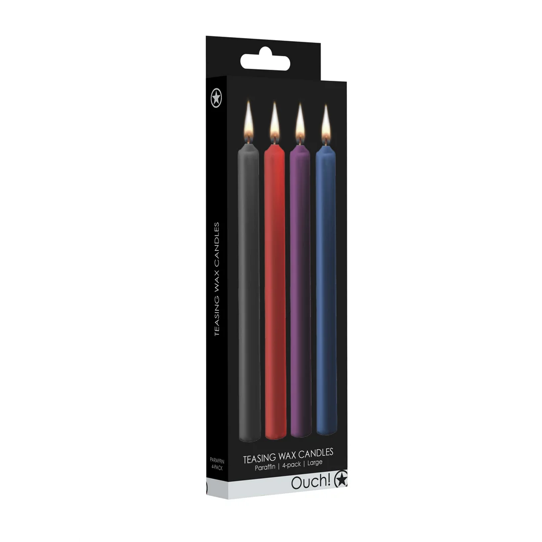 Ouch! Candele di cera, 4 pezzi, grandi, nere - immagine 6