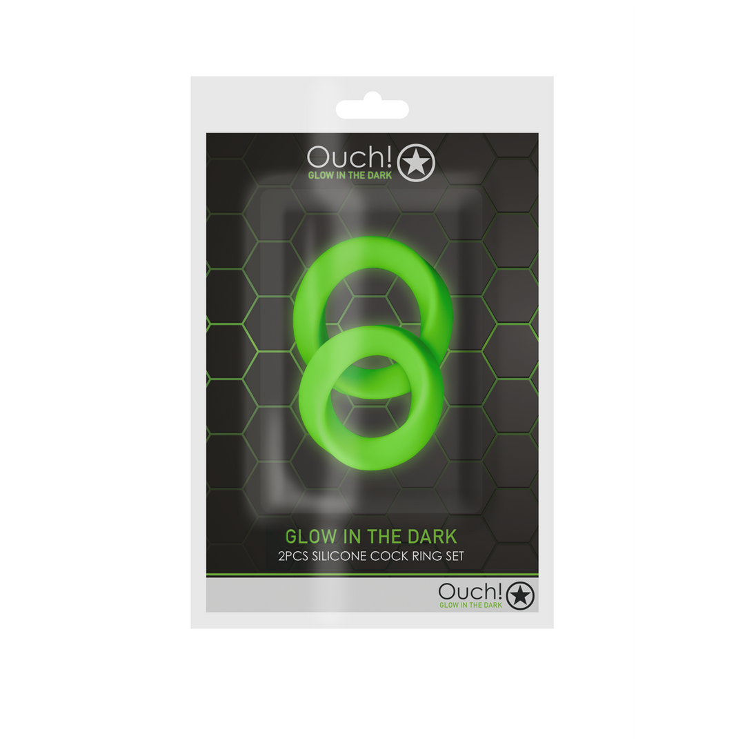 OU730GLO-2 Niet-vibrerende cockring met glow-in-the-dark – 2 Stuks - Afbeelding 1