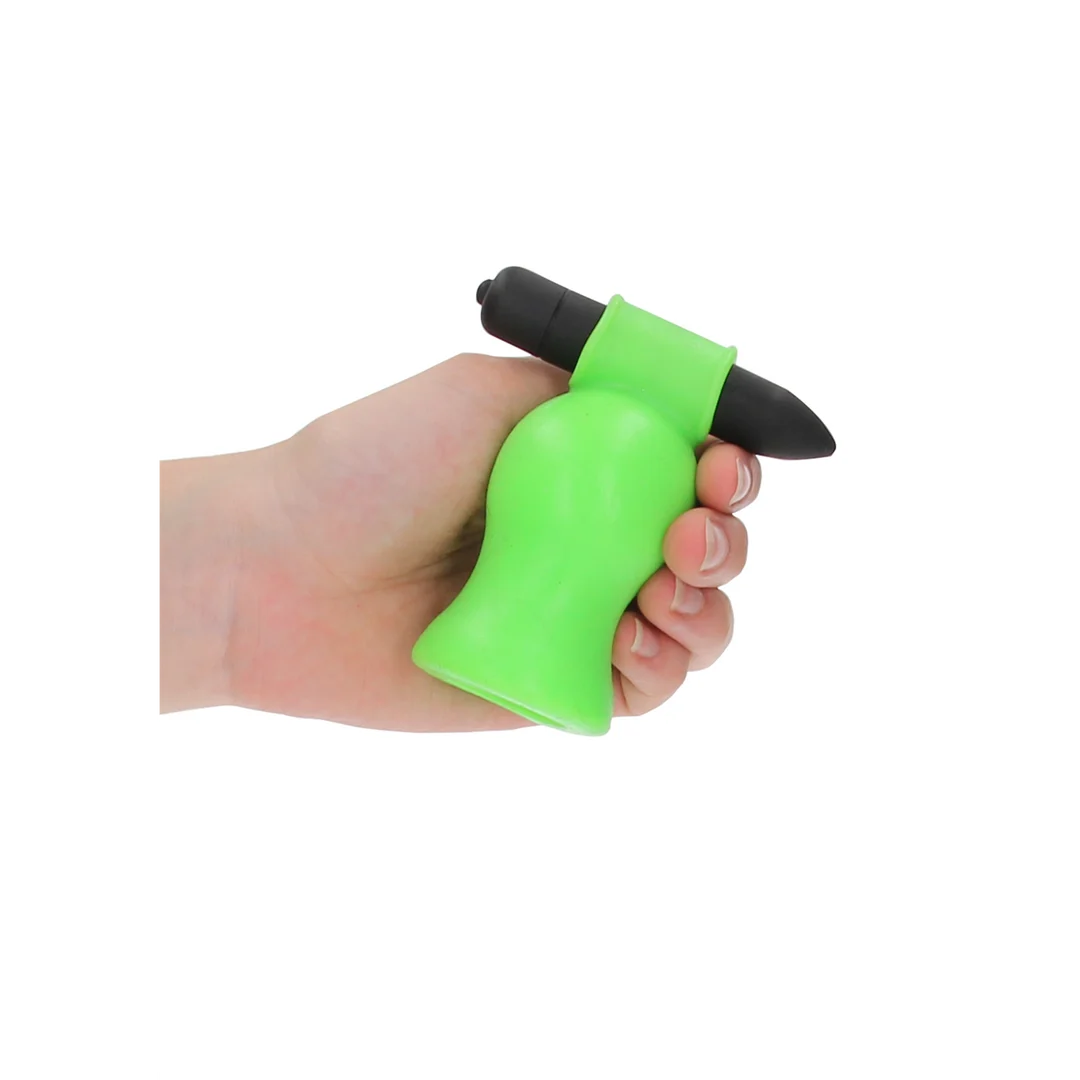 Masturbateur vibrant Ouch! Glow in the Dark avec tête vibrante – Image 5
