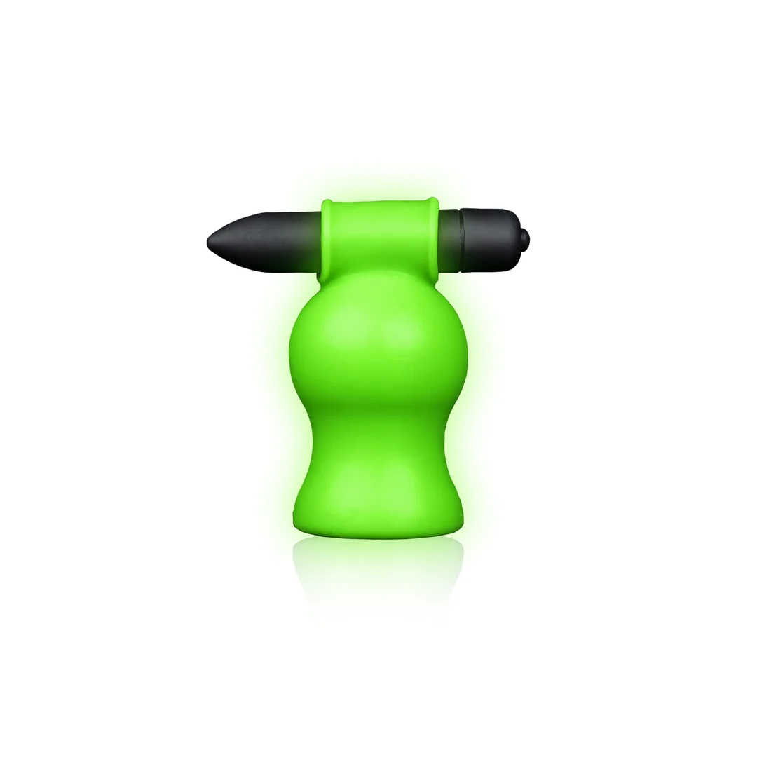 Masturbateur vibrant Ouch! Glow in the Dark avec tête vibrante – Image 3