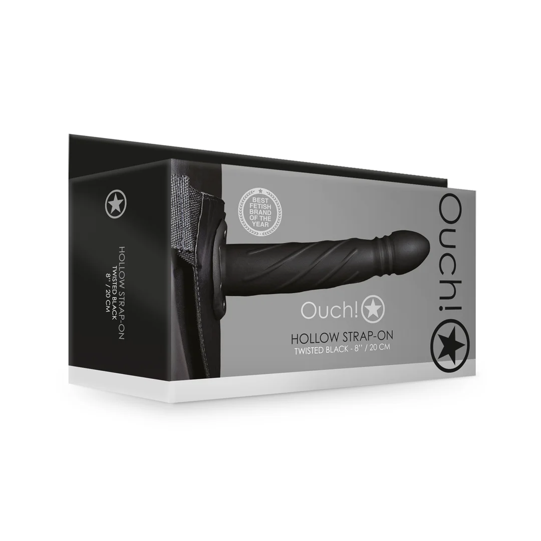 Ouch! Twisted Hollow Strap On 20 cm noir – Image 1