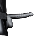 strap-on met verstelbare band – Glow in the Dark Ribbed Hollow Strap-On met Ballen - 8 / 21 cm - Neon Groen - Afbeelding 15