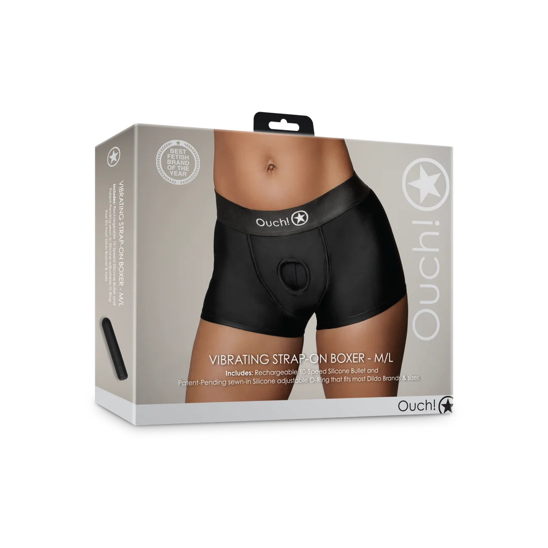 Boxer vibrante per strap on Ouch! by Shots - immagine 1