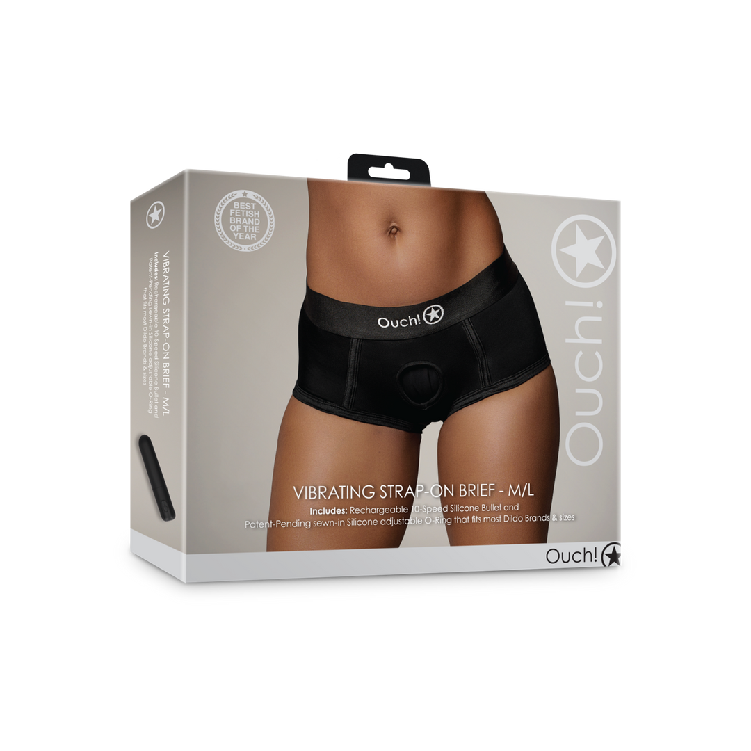 OU826BLKML1-2 Bullet vibrator met 10 standen – Vibrerende Strap-on Boxershort Ouch! by Shots - Afbeelding 1