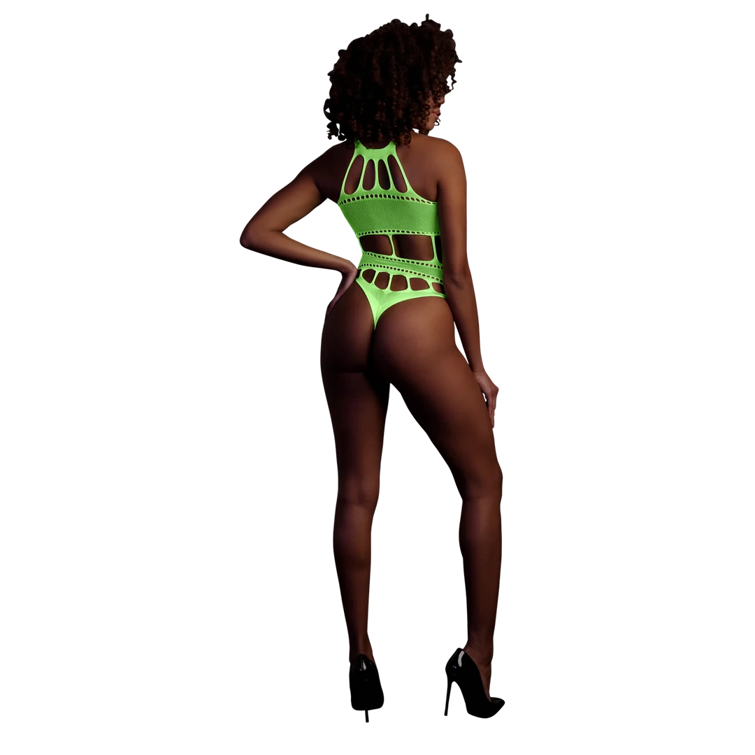 Body verde neon con scollo all’americana - immagine 2