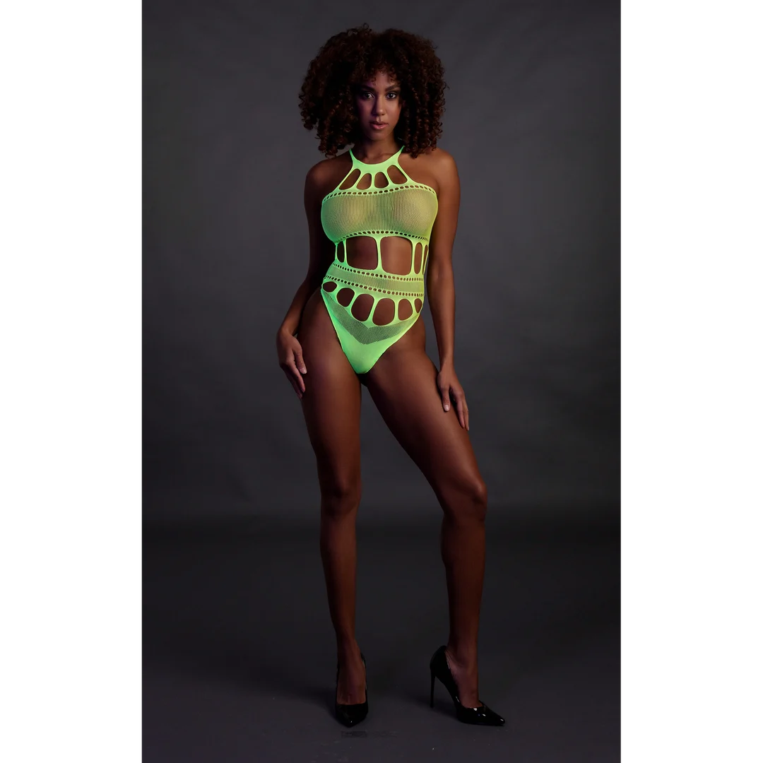 Body verde neon con scollo all’americana - immagine 3