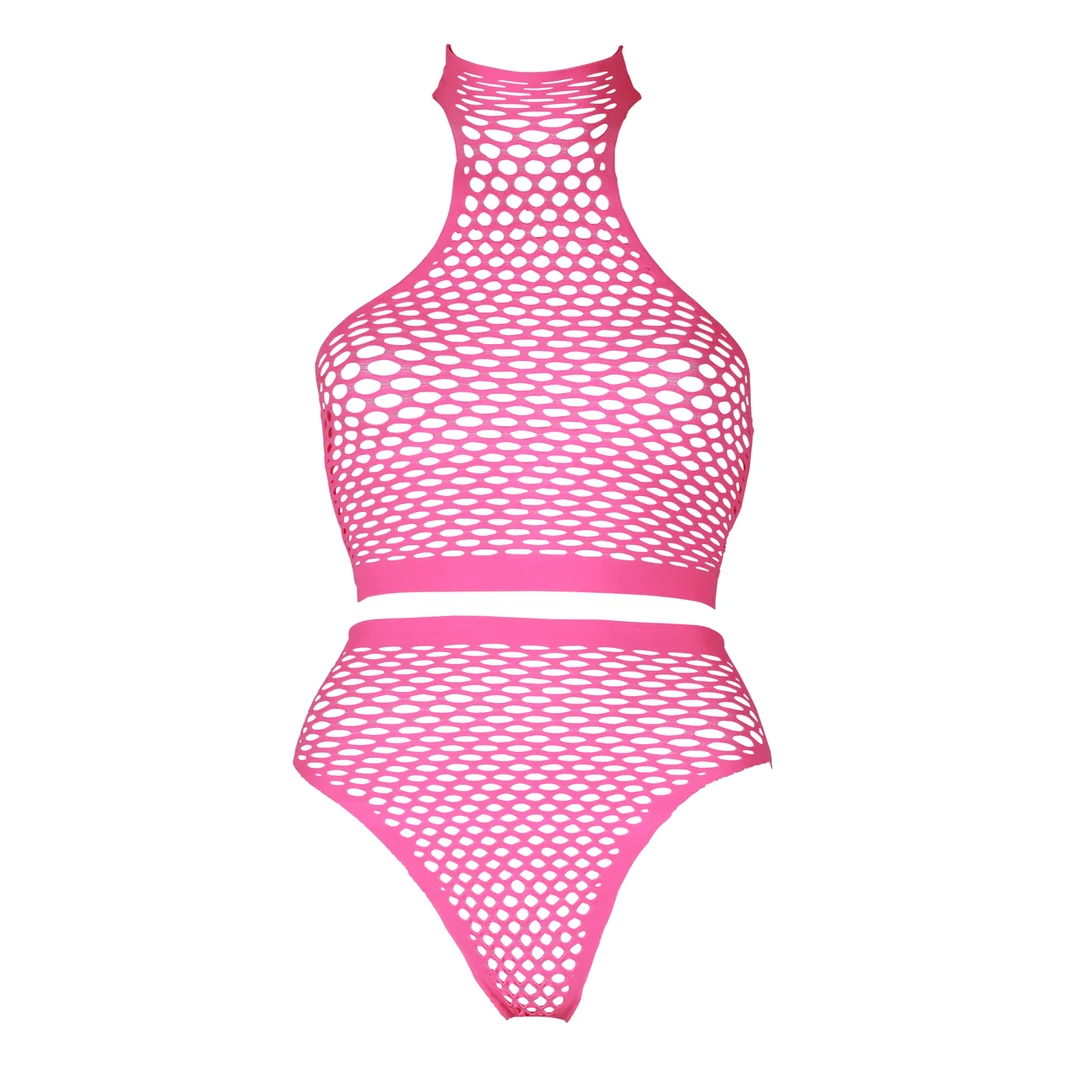 Neongrünes Set mit Rollkragen und Slip – Bild 23