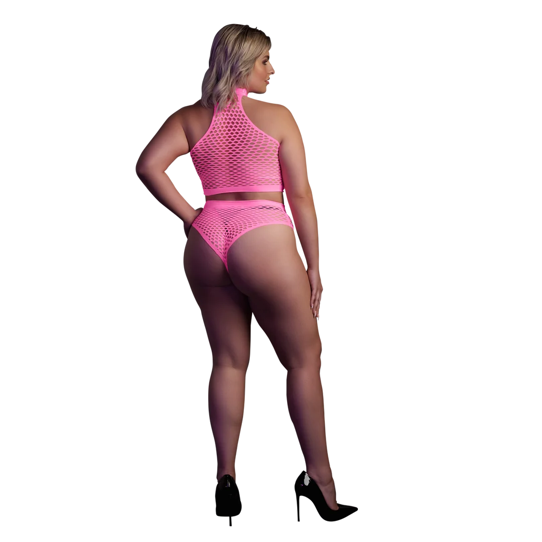 Neongrünes Set mit Rollkragen und Slip – Bild 20