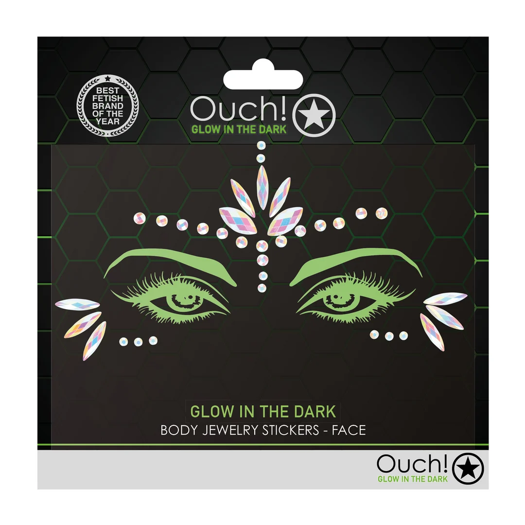 Ouch! Bijoux autocollants phosphorescents pour le visage – Image 1