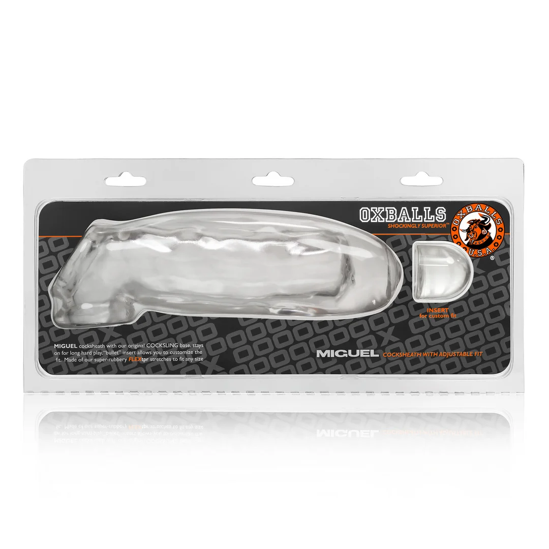 OX-3001-CLR_1 Penis sleeve met bullet insert – Helder - Afbeelding 1
