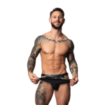 Jockstrap met faux leather rok voor een gedurfde fetish look – Male Power - Afbeelding 3