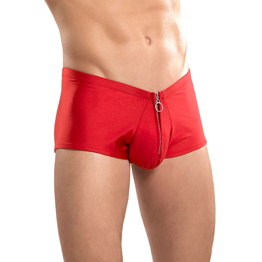 Pantaloncino con zip Male Power e anello fallico rosso - immagine 17