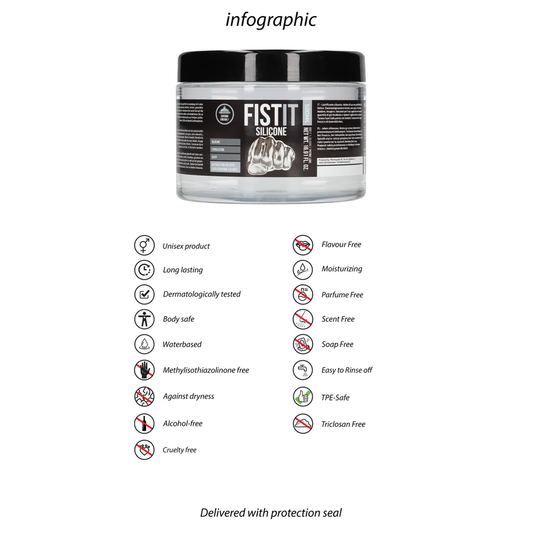 Siliconen glijmiddel – dermatologisch getest en geschikt met latex-condooms – ongeparfumeerd, geen smaak – 500 ml – Fist It by Shots - Afbeelding 5