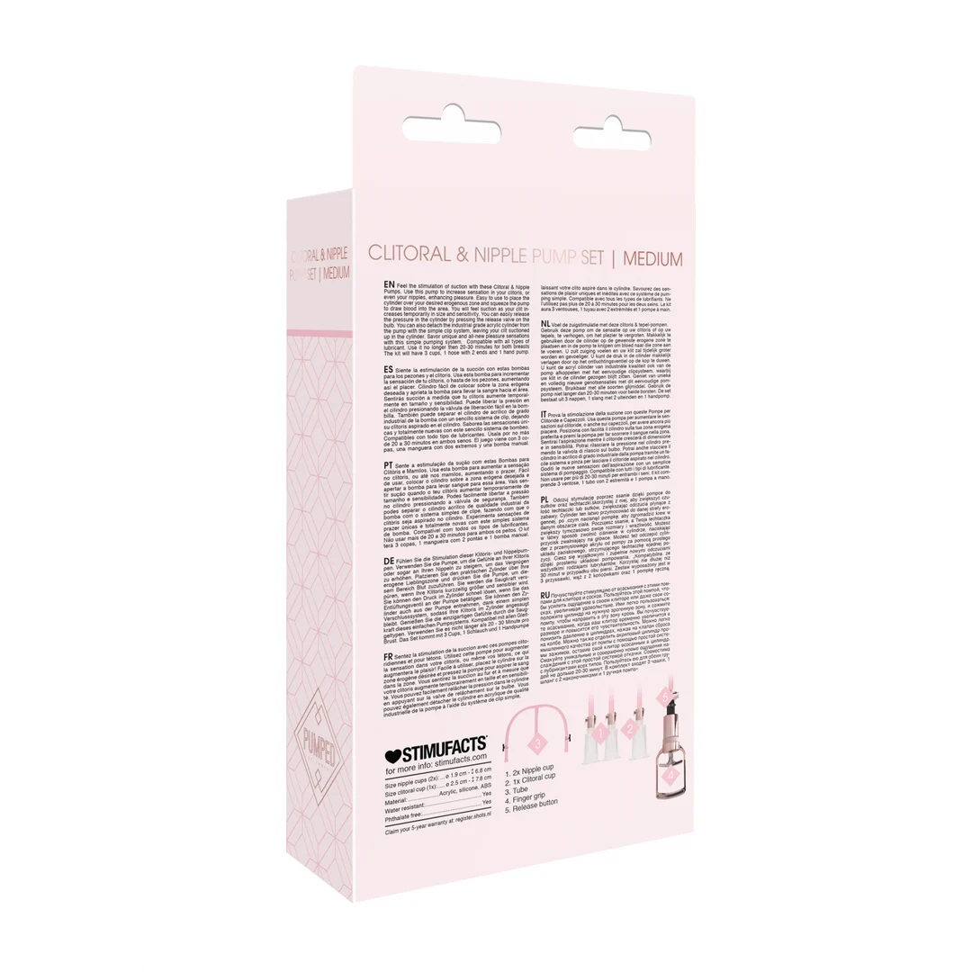 Pumped by Shots clitoris en tepelpompset Medium - Afbeelding 2
