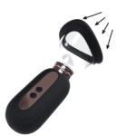 Pomp met zachte siliconen rand – Dazzling - Oplaadbare Vulva en Borst Pomp - Zwart - Afbeelding 4