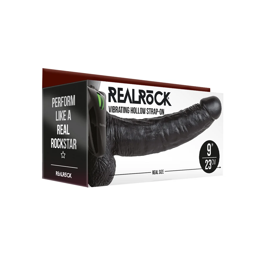 RealRock vibrierender hohler Umschnalldildo mit Hoden – Bild 7