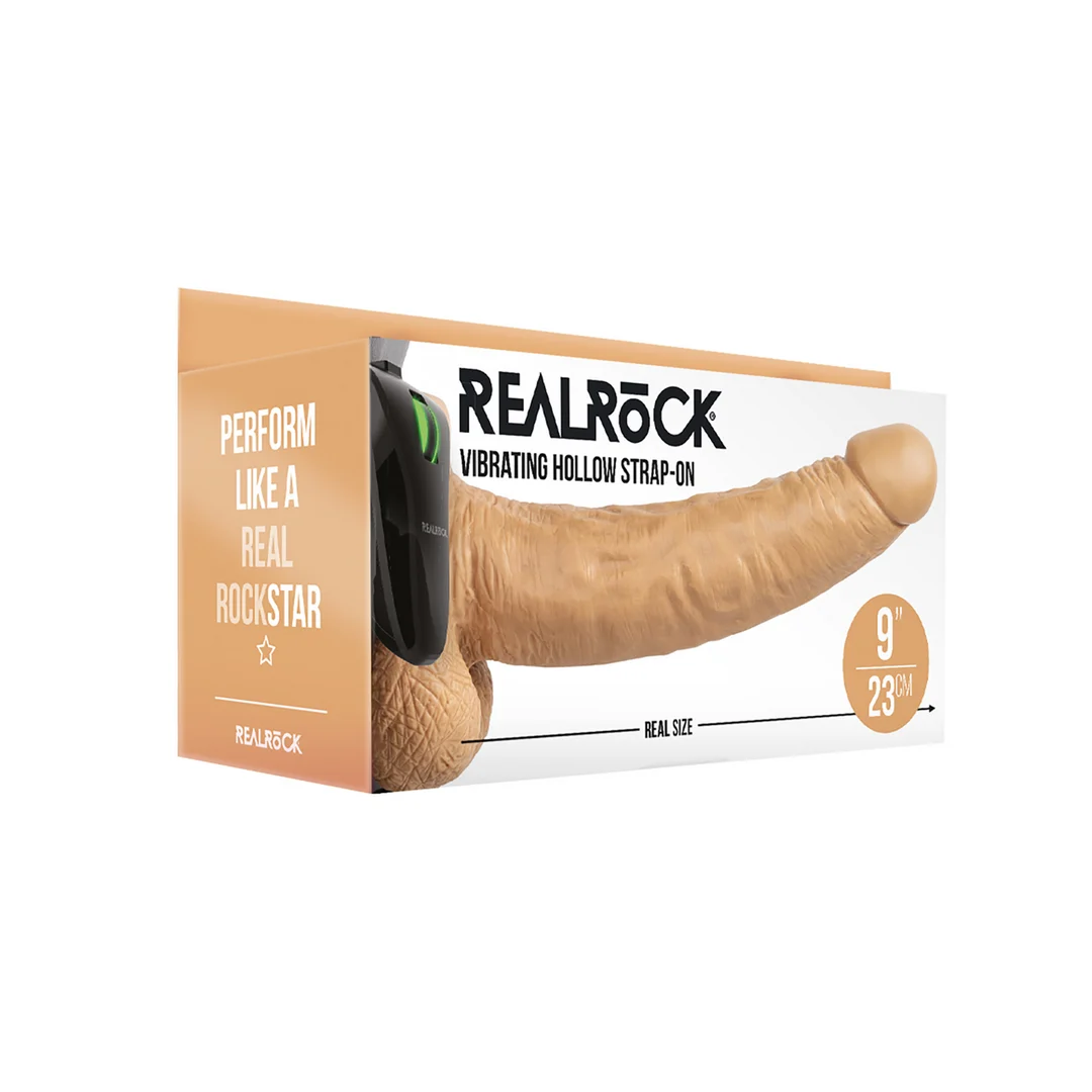 RealRock vibrierender hohler Umschnalldildo mit Hoden – Bild 4