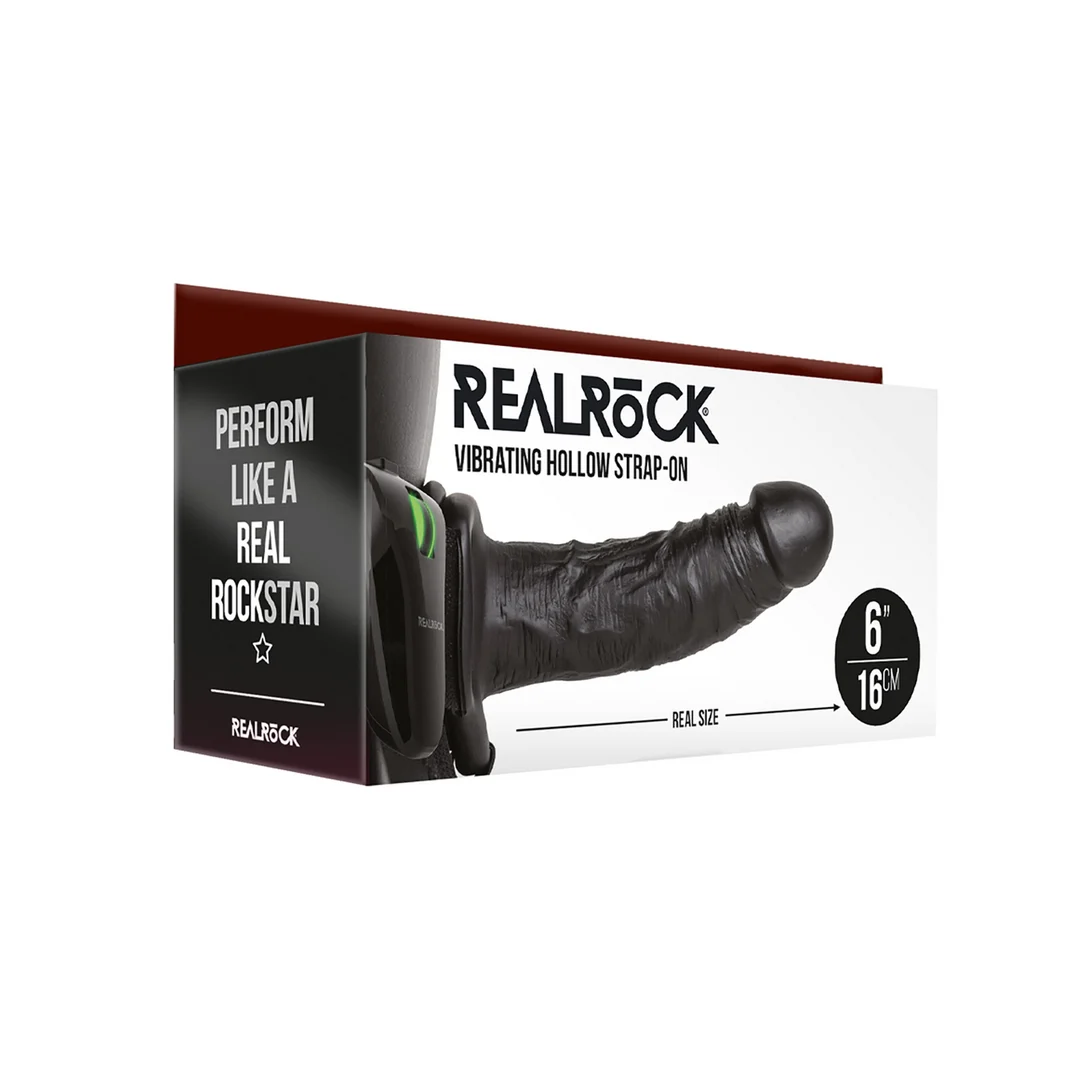 vibrator – vibrerende Hollow Strap-On met verstelbare band – RealRock RealRock by Shots