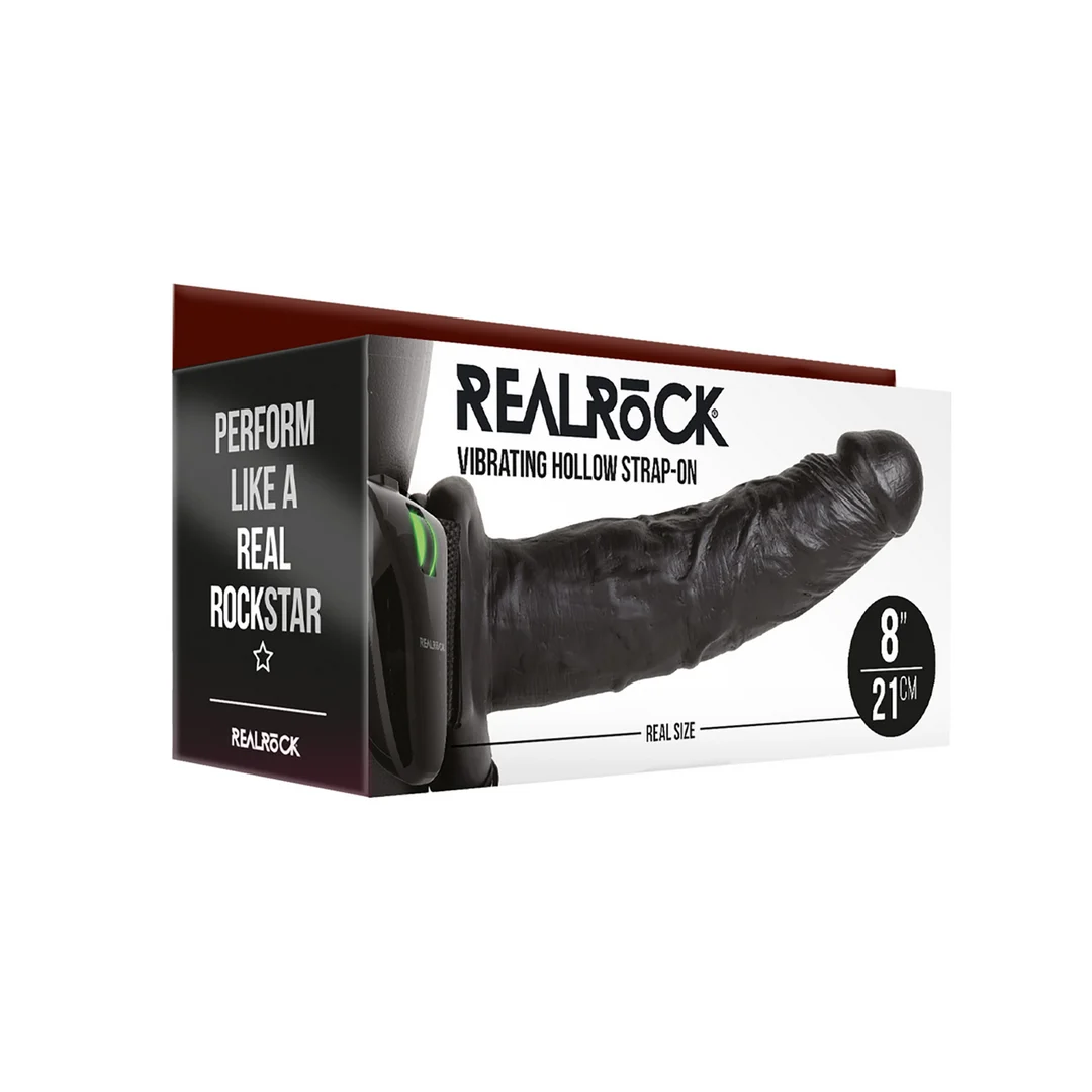 realistische vibrator – holle strap-on met afstandsbediening – RealRock RealRock by Shots