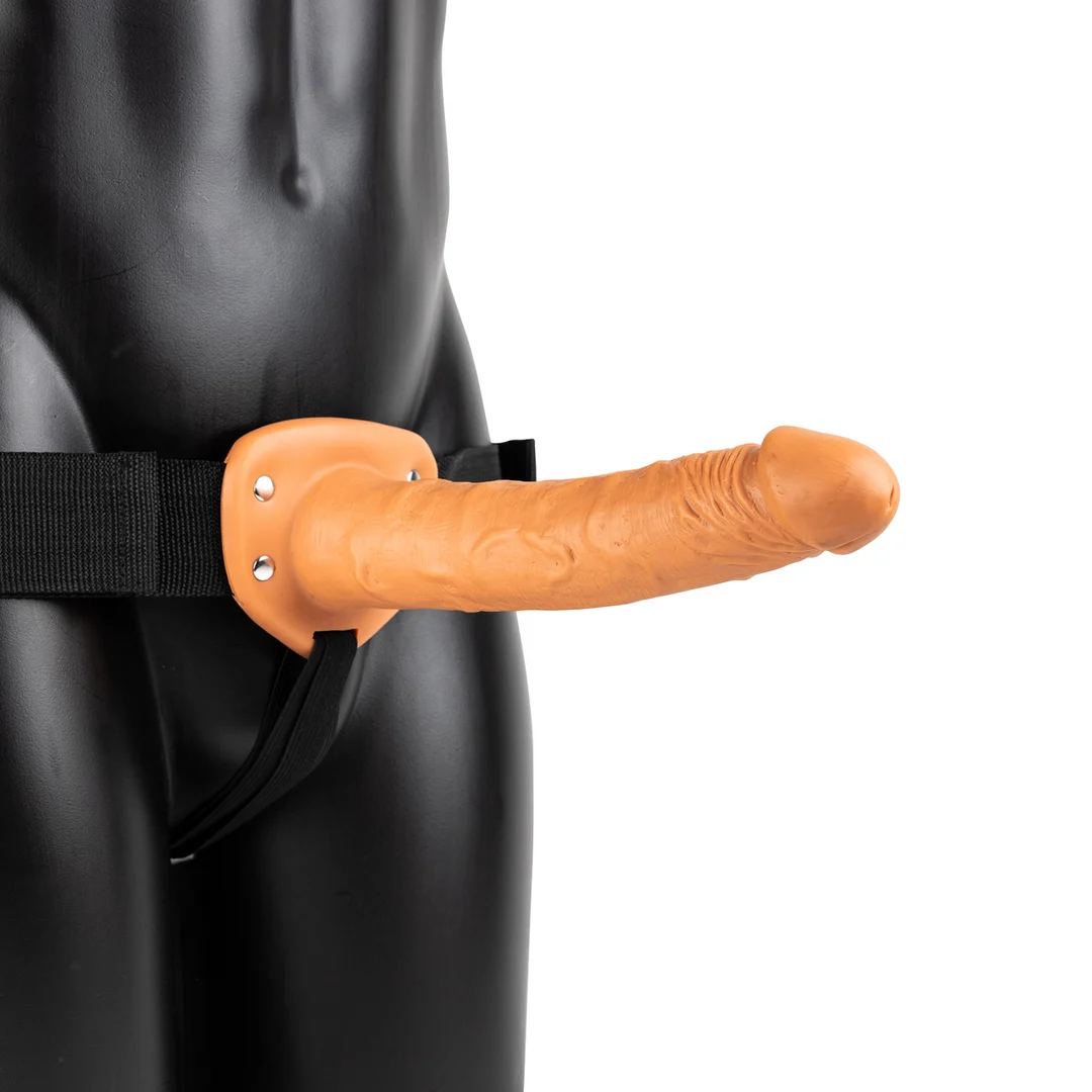 Schwarzer vibrierender hohler Umschnalldildo – Bild 8
